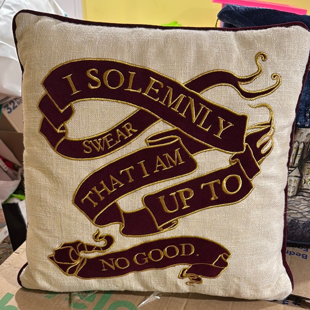 Pottery Barn Kids Harry Potter Cream and Burgundy Decorative Pillow